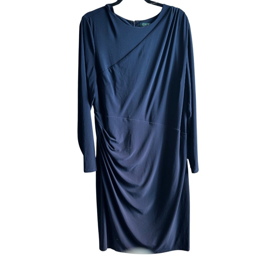 Very Rare Lauren Ralph Lauren Dark Navy Blue Dress - High Neck Size 20W